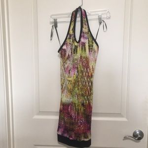 ASOS Quontum Snake Print Halter Mini Dress - M